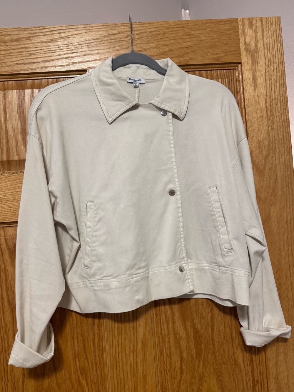 Splendid Cream Cropped Denim Jacket